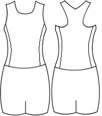 Low bodice t back with side panels